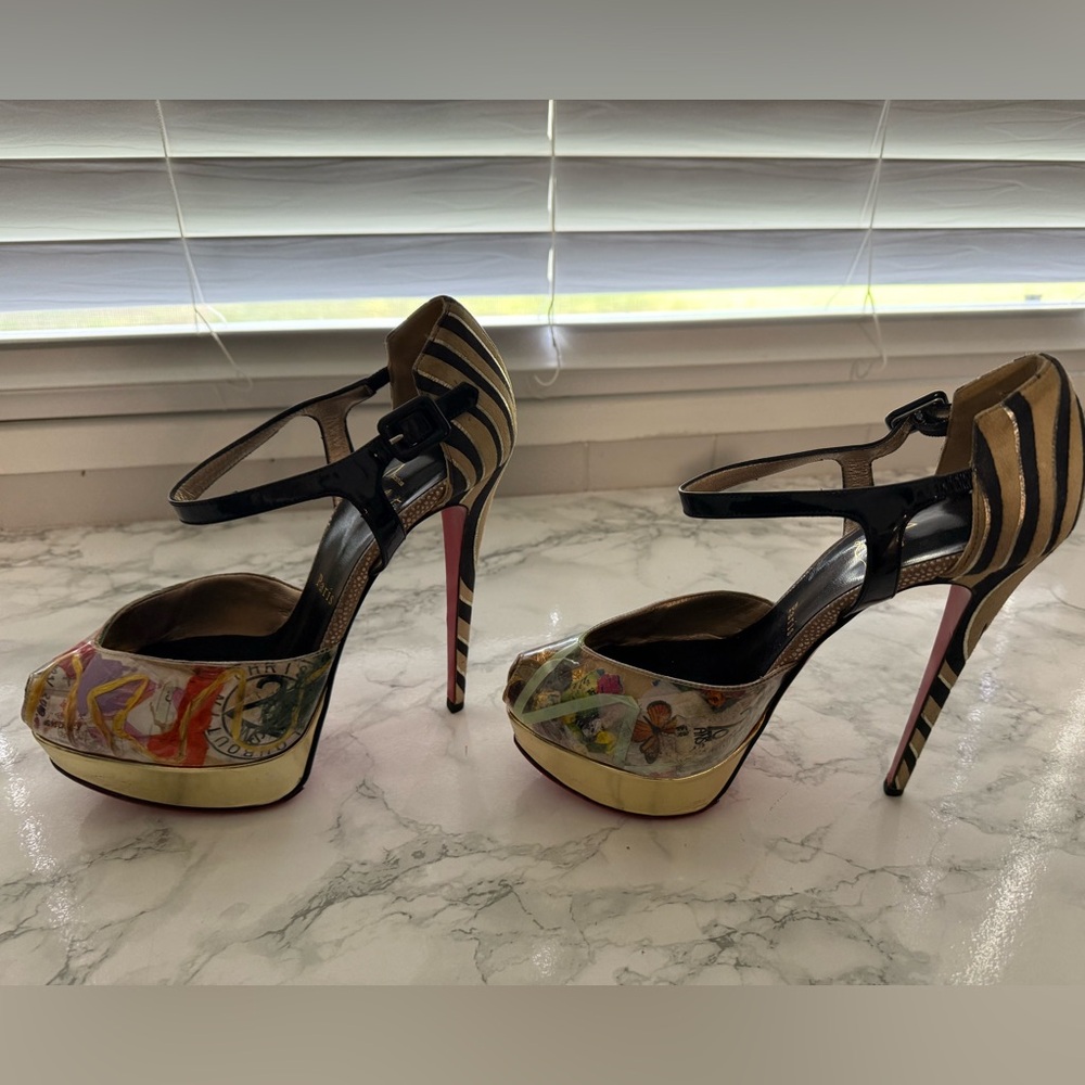 Christian Louboutin Artistic “Trash” Multicolor Heels - Picture 14 of 16